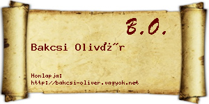 Bakcsi Olivér névjegykártya