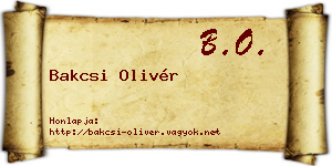 Bakcsi Olivér névjegykártya