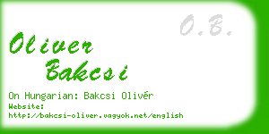 oliver bakcsi business card