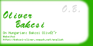 oliver bakcsi business card